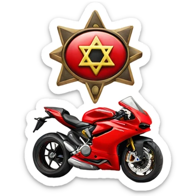 Ducati motorcycle with Star of David  sticker