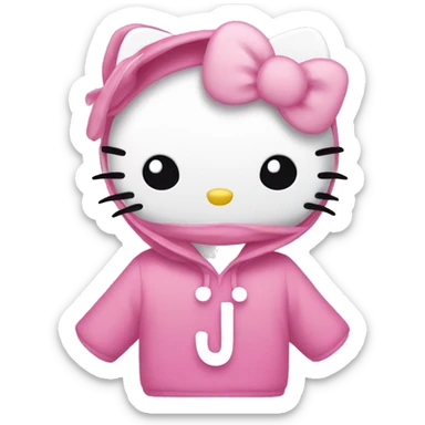 Hello kitty with  the J initial  sticker