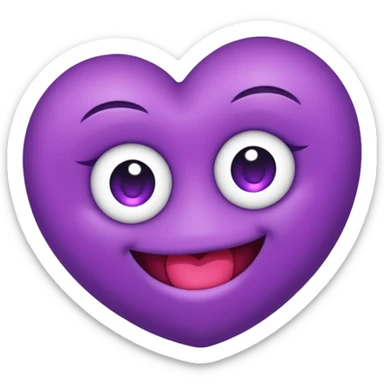 emoji de beijo na cor roxa sticker
