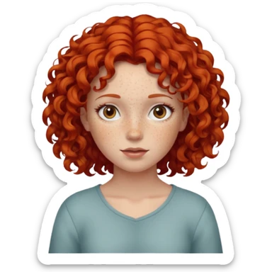 kıvırcık kızıl saçlı kız sticker