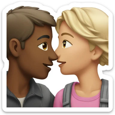 Couple kissing each other sticker