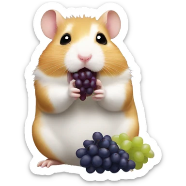 Hamster eating grapes sticker