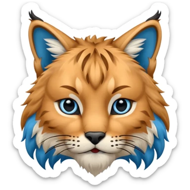 Tête de lynx : très féroce et bleu  sticker