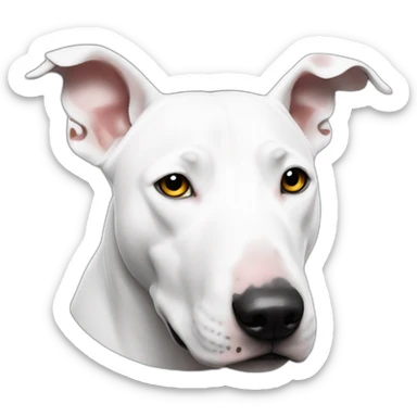 white bull terrier with black spot щт right eye sticker