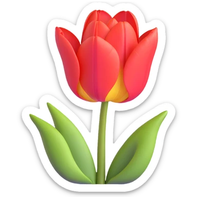 Elegant tulip flower with detailed petals and realistic texture sticker