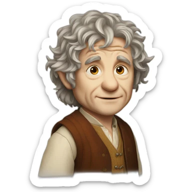 Bilbo The hobbit realistic sticker