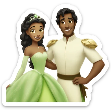 Princess Tiana with Naveen sticker