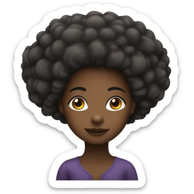 Afro girl seated  sticker