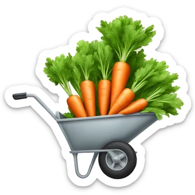 Carrots in a wheelbarrow  sticker