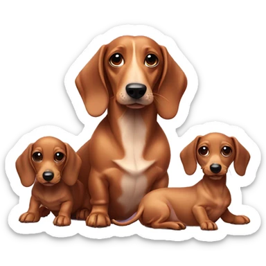 Sausage dog with pups sticker