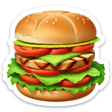 Lettuce wrapped grilled chicken sandwich with grilled chicken breast, tomato, lettuce. sticker