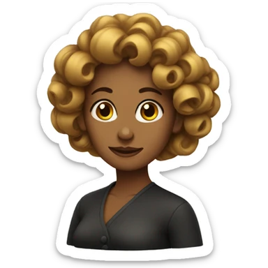 Woman with curled hair  sticker