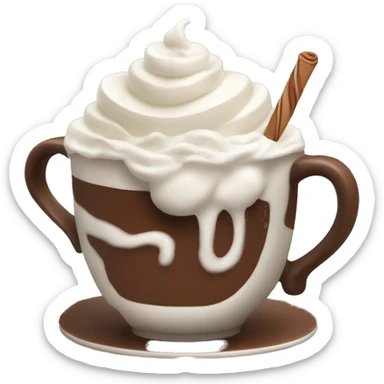 Hot chocolate with whipped cream  sticker