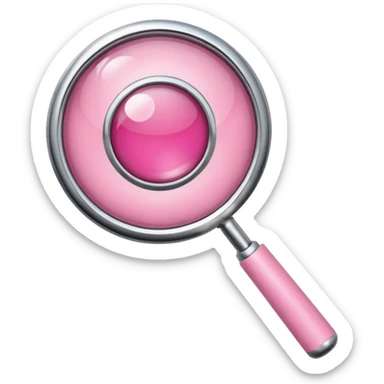 mix light pink dark pink and white girly chrome internet logo with a magnifying glass sticker