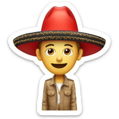 mono con sombrero rojo sticker
