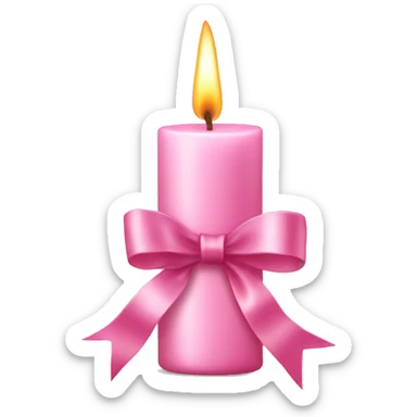 pastel pink christmas candle, with pink ribbon sticker