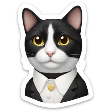 Tuxedo cat with white mustache  sticker