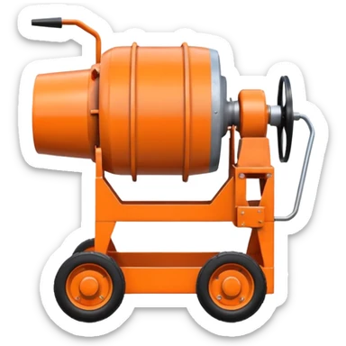 small orange concrete mixer (not a truck) sticker