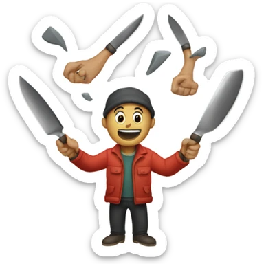 Juggling knives sticker