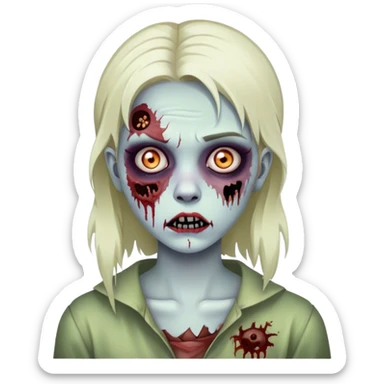 Girl young zombie sticker