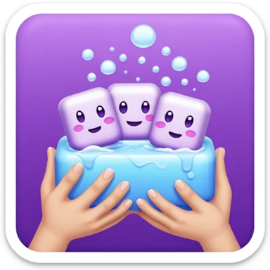 soap four purple hands sticker