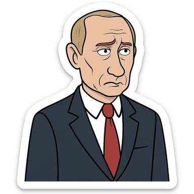 flat toon style Vladimir Putin sticker