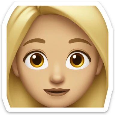 Half blond hair, big dark brown eyes, mole above the lip, light brown skin color sticker