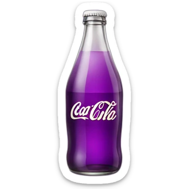 classic clear glass coke bottle on purple background  sticker