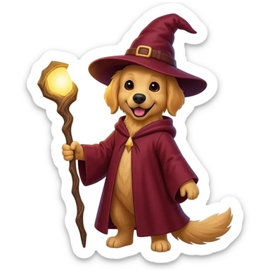 Dog wizard sticker