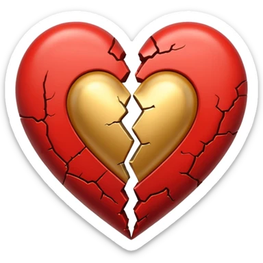 Make a heart with one crack down the middle making it split into two. Fill the crack fully with gold so that it looks like a normal heart with gold cracks on it sticker