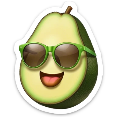 Avacodo with sun glasses  sticker
