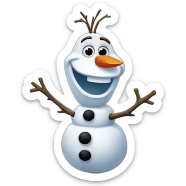 olaf snowman, frozen, happy sticker