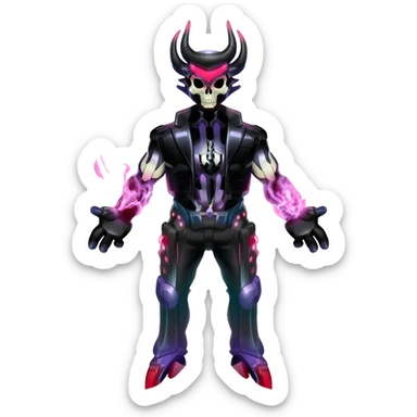 Shiny Futuristic Badass Demonic Spectral Dusky Spooky Skull-faced Cool Hot Stylish Handsome Alien-Salandit-Darkrai-Genesect-Fakémon-fusion (full body) sticker