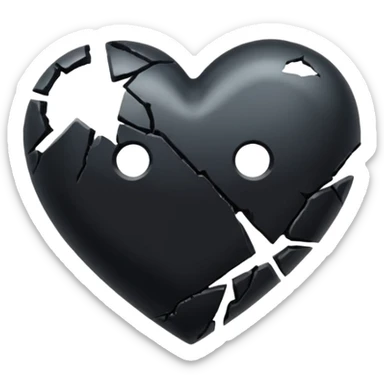 Black heart break emoji sticker