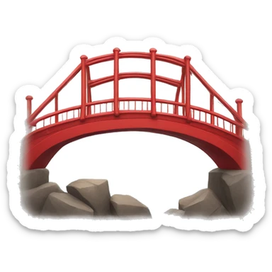 red bridge with 3 pilars, using this one as inspiration of the style 🌉 sticker