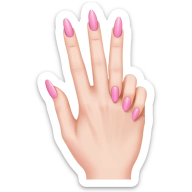 Pink middle finger with fake nails sticker
