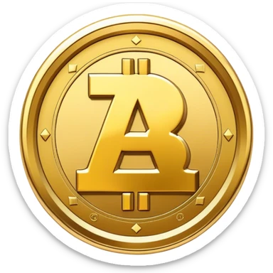 cryptocurrency coin with letter A sticker