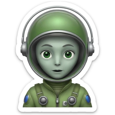 Alein pilot with antenna head  sticker