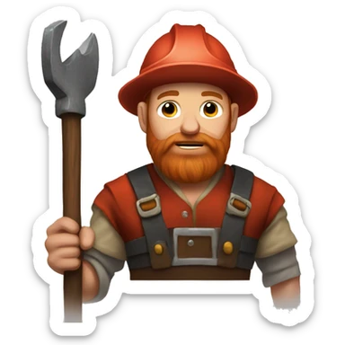 one dwarf miner with red beard hold Kirk  sticker