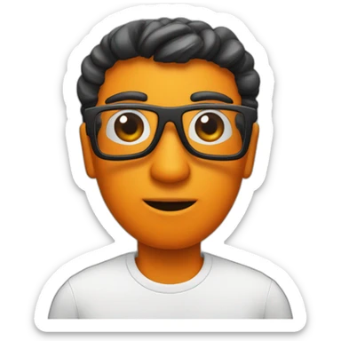 Un pez naranja con gafas negras sticker