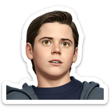 realistic portrait of a boy sticker