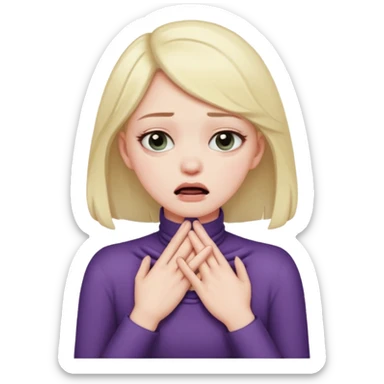 Girl pretending to choke herself  sticker