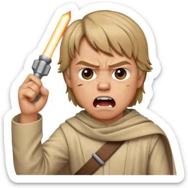 angry screaming "I hate you!" luke tatoine farmboy sticker