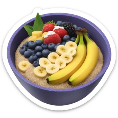 açai bowl with bananas on top sticker
