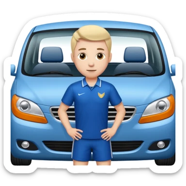 Men into a car deportist  sticker