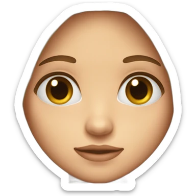 girl with long hair and mol in the right cheek under eye, brown eyes sticker