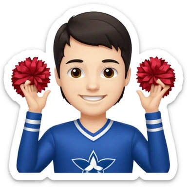 All star Cheerleader white boy boy in with dark hair in cheerleader uniform  sticker