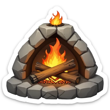 camp fireplace sticker