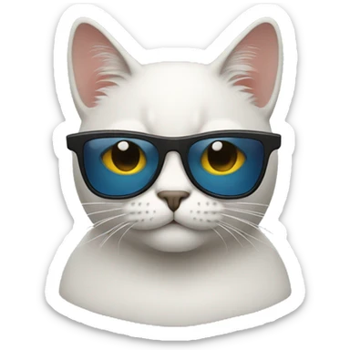 Cat with sunglasses sticker