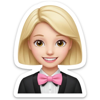 woman with pink bowtie sticker